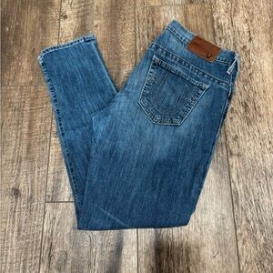 True Religion Women's Classic Blue Straight Leg Jeans
